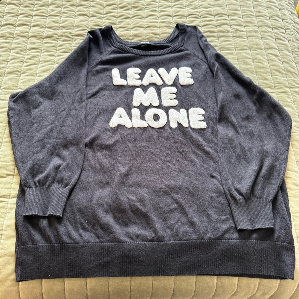 Torrid Black and White Crewneck Sweater Bold Text